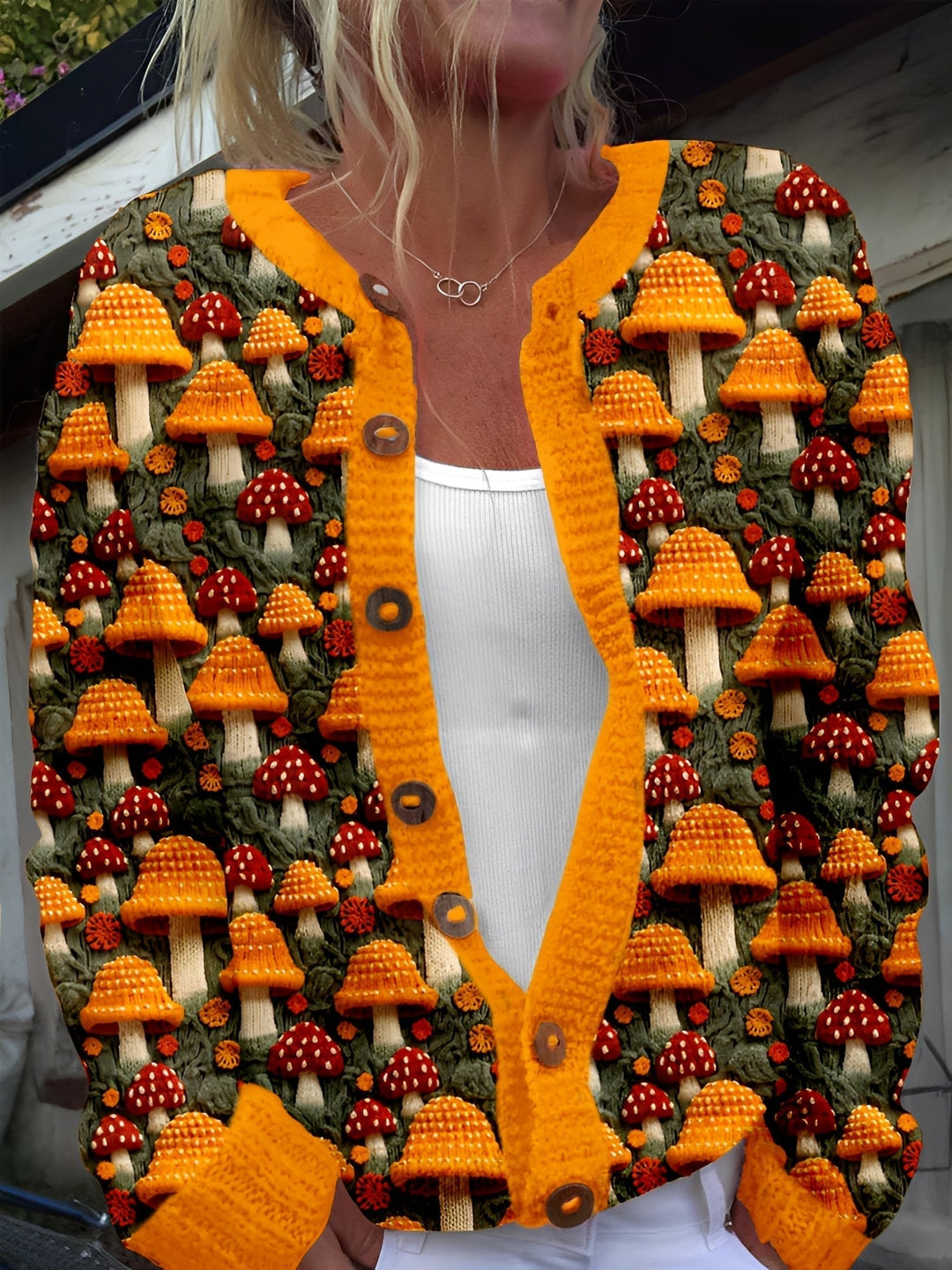 Kaitlyn | Strickcardigan mit Katzenmuster