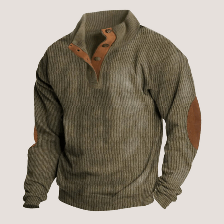 Tobias™ | Gerippter Pullover mit Knopfleiste