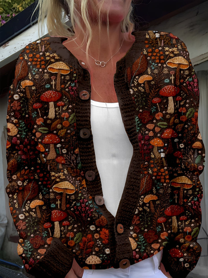 Kaitlyn | Strickcardigan mit Katzenmuster