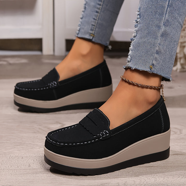 Janina™ | Solid Color Damen Casual Loafers